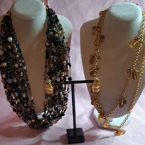 Vintage Signed Joan Rivers 2 Necklaces amd Earrings